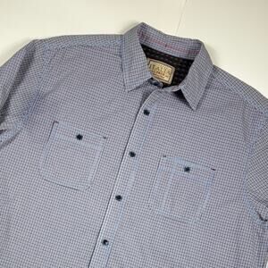Vintage Italia c 1958 Shirt Mens Large Blue White Cotton Flip Cuffs